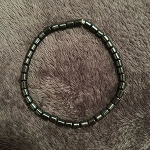 ⭐️Men’s home made bracelet (glass beads) (black with stretchy string)